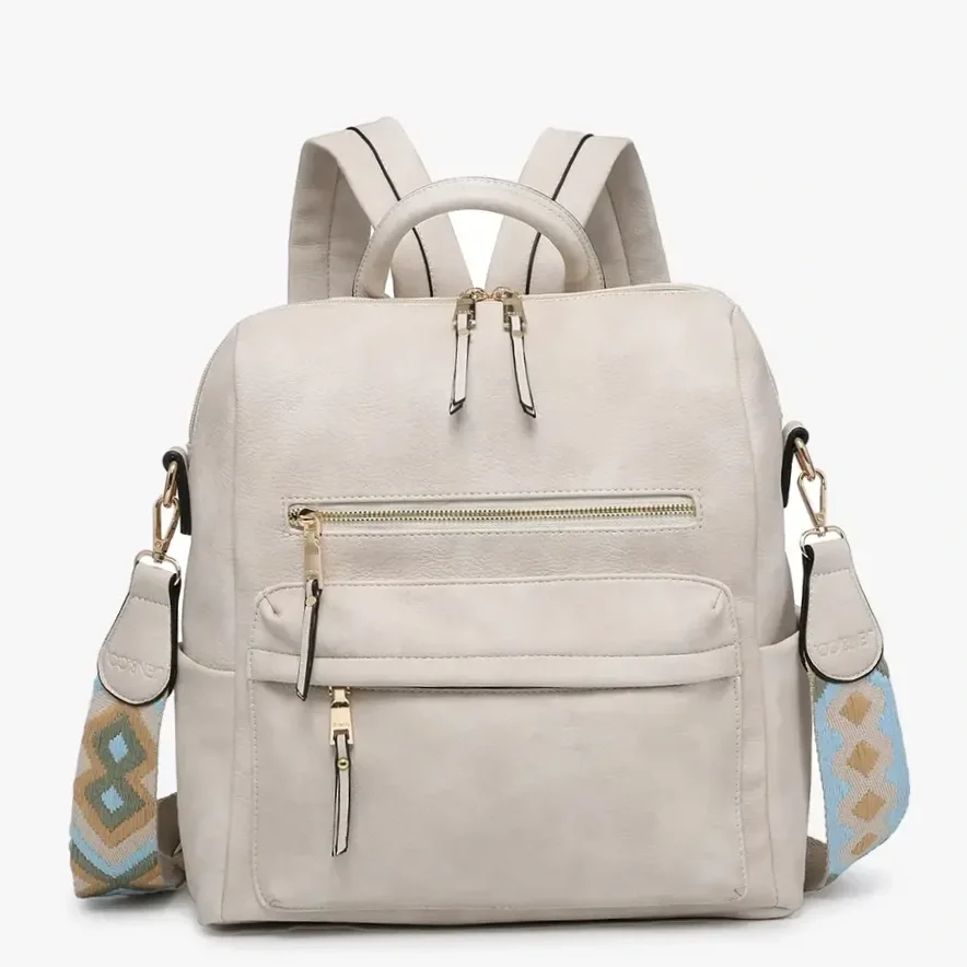 Amelia Convertible Backpack w/ Guitar Strap Off-White