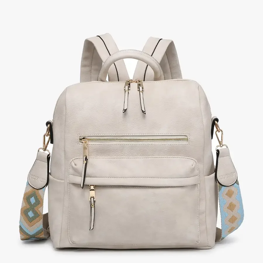 Amelia Convertible Backpack w/ Guitar Strap Off-White