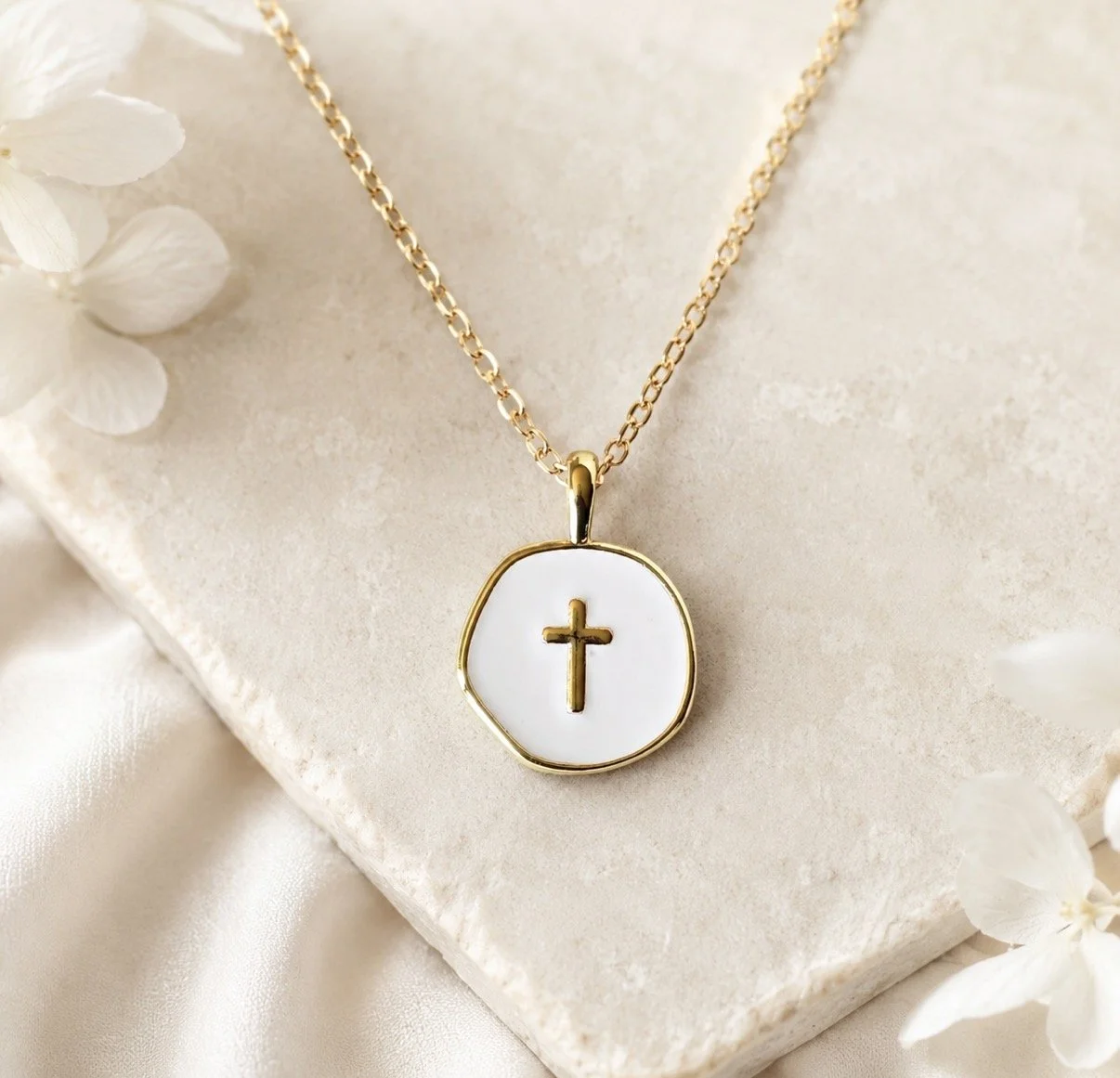 18K Gold Plated Cross Pendant Necklace