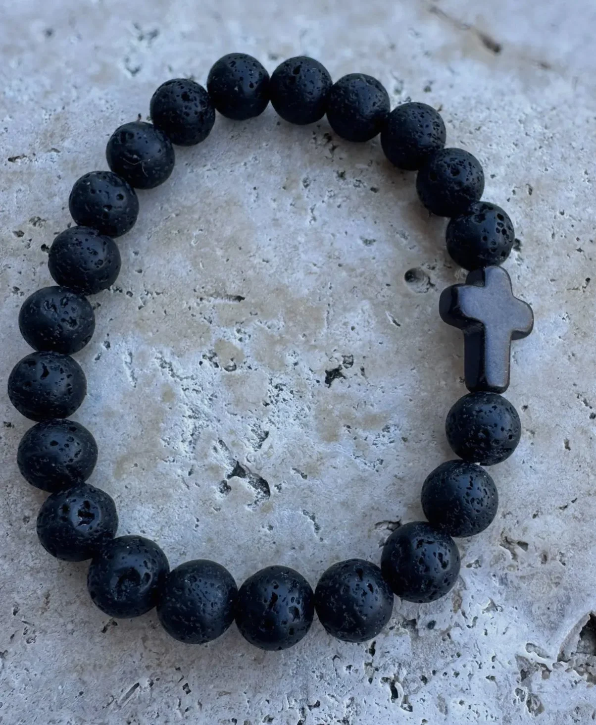 Lava Stone Cross Bracelet FREE SHIPPING!