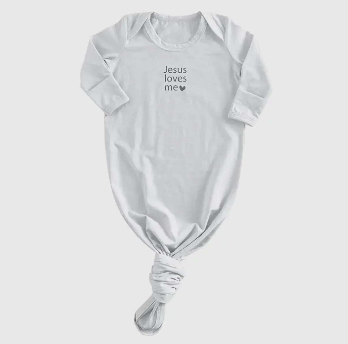 Knotted Gown - Jesus Loves Me - 0-6months Free Shipping