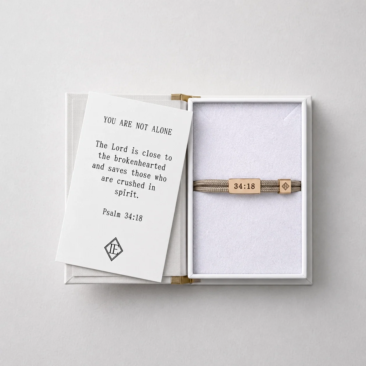 Sentiment Bracelet – You Are Not Alone | Psalm 34:18