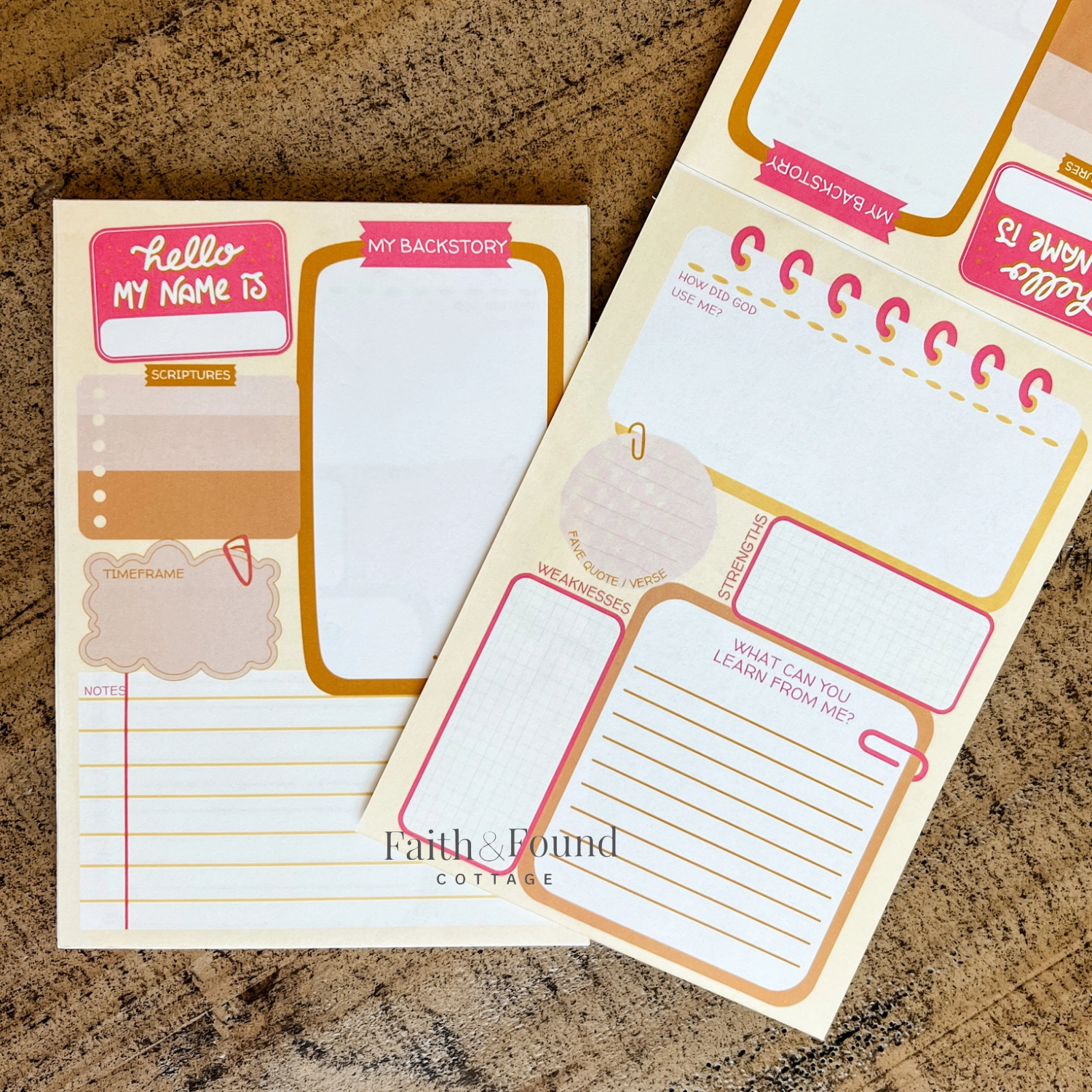 Boho Bible Character Study Double-Sided 5x7 Notepad FREE SHIPPING