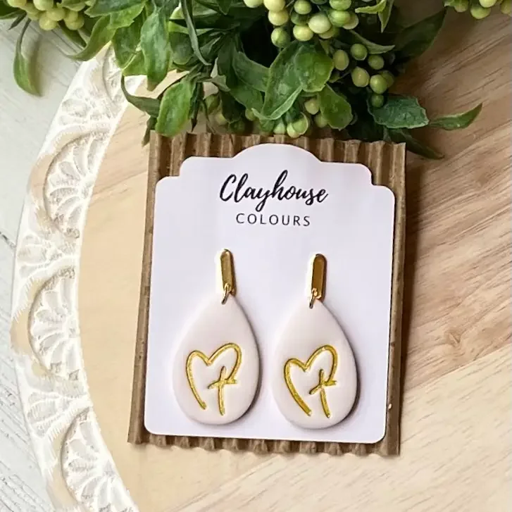 Heart  Cross Earrings