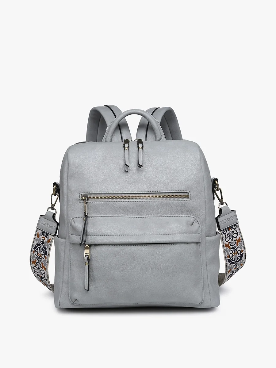 Amelia Convertible Backpack w/ Guitar Strap Dusty Blue/Grey