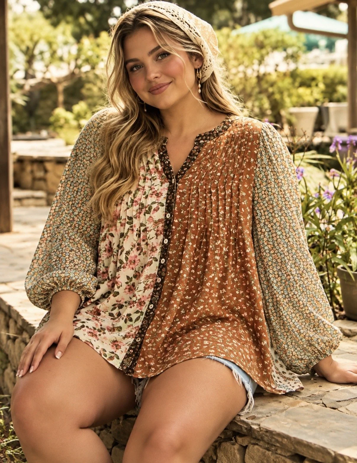 Coming SOON! Plus Mixed Floral Print Blouse