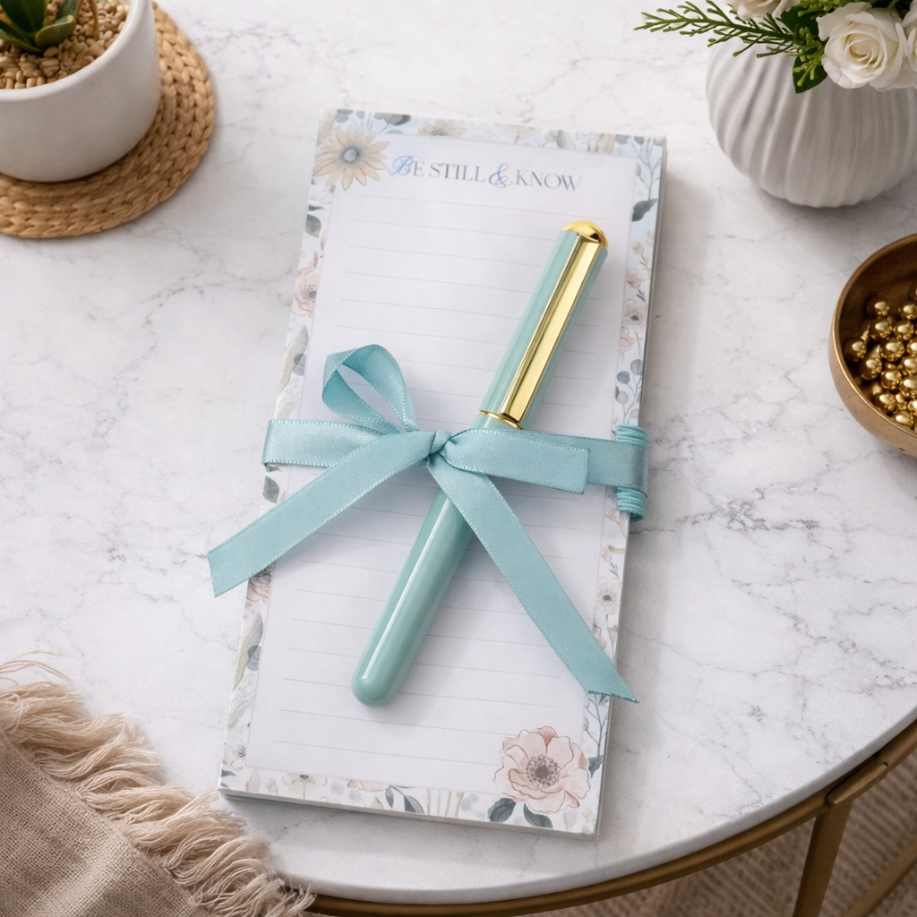 Magnetic Notepad W/Pen Be Still Ps. 46:10