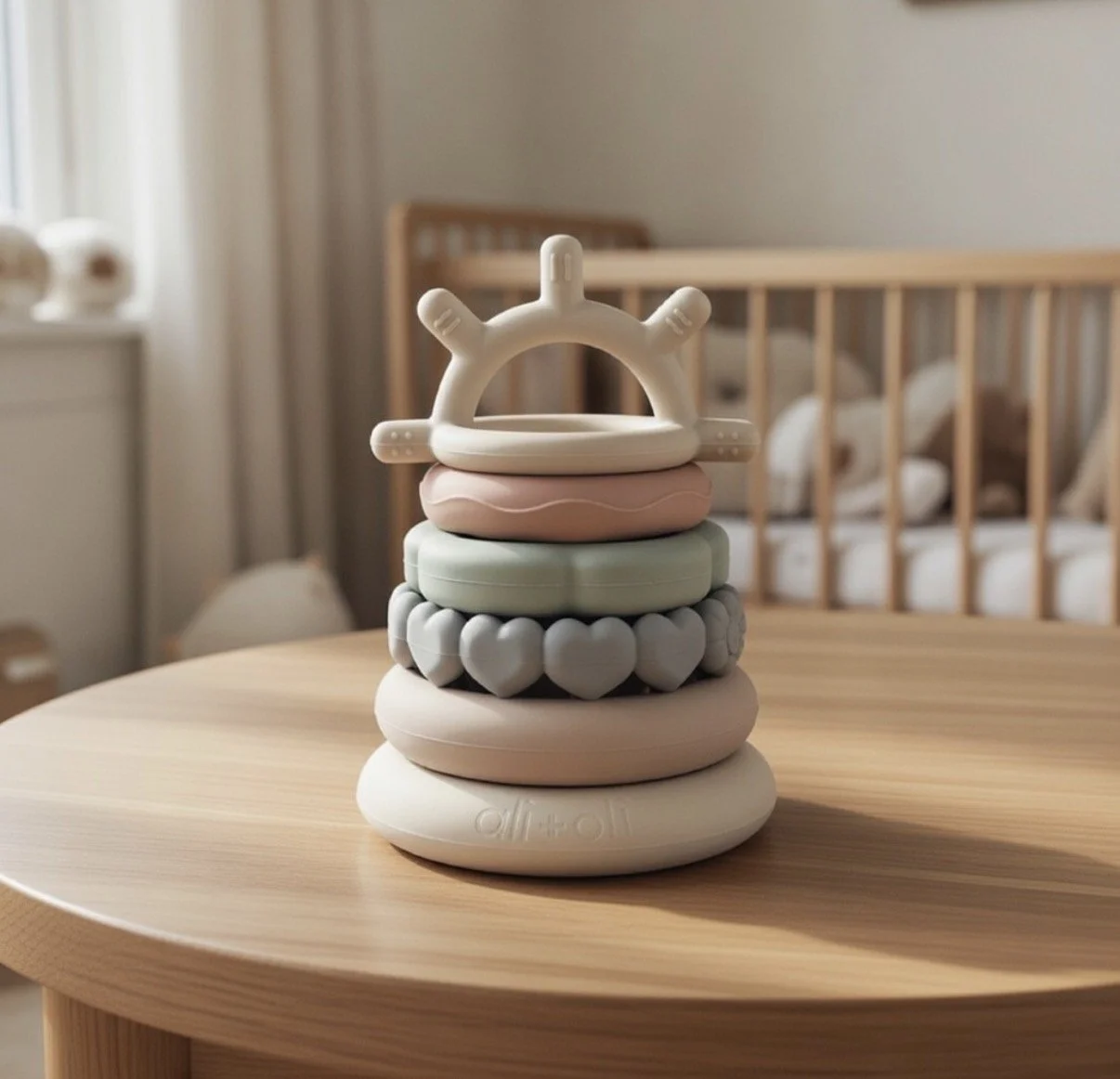 Silicone Stacking Ring Sensory Play Tower Toy (6-pc) Jesus is the LIGHT of the World!