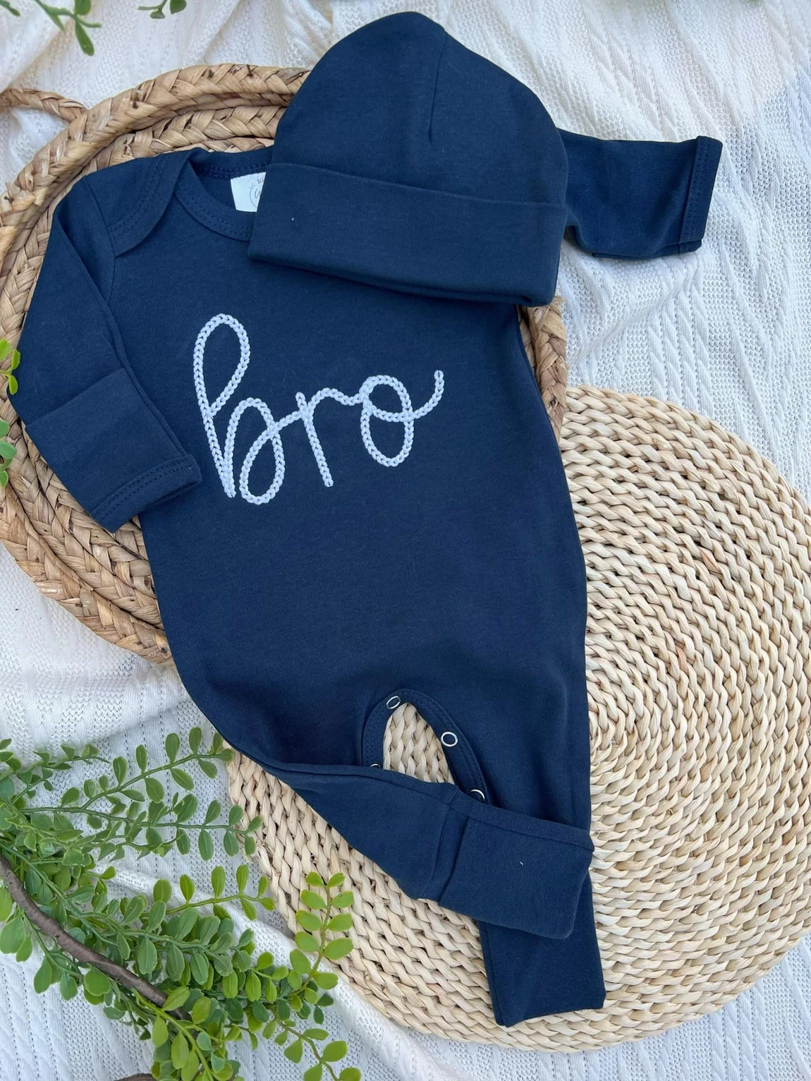 Baby Boy Outift | Navy Blue Romper Bro