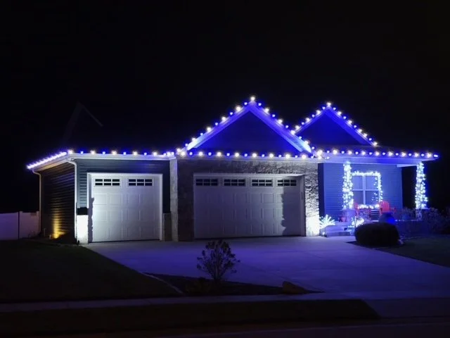 Blue, Pure White, with Column Wraps and Window Boarders