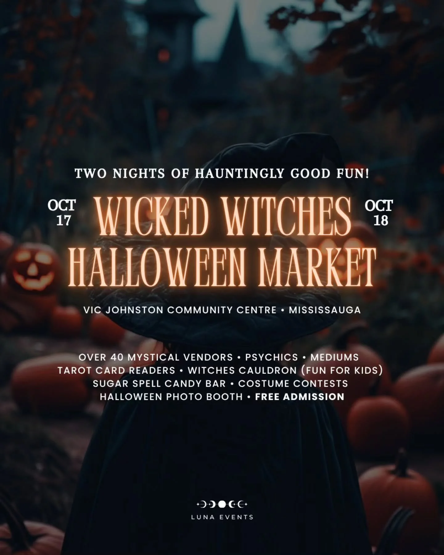 We&rsquo;re just 8 days away from the Wicked Witches Halloween Market in Mississauga &mdash; two nights of hauntingly good fun filled with mystical makers, eerie oddities, and a little bit of magic in every corner.

🕯️ Over 40+ vendors with spellbin