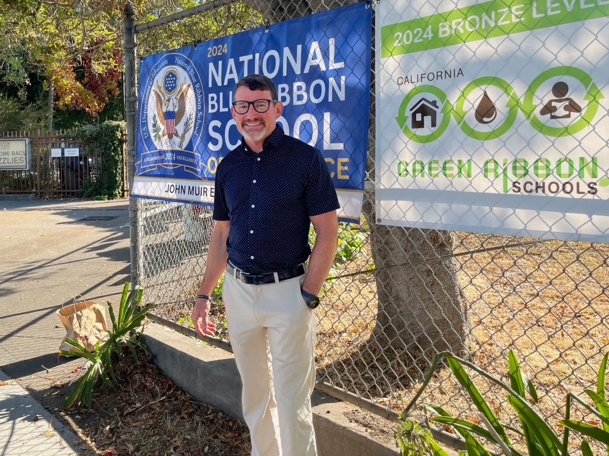 Our proud principal when John Muir was named a National Blue Ribbon School
