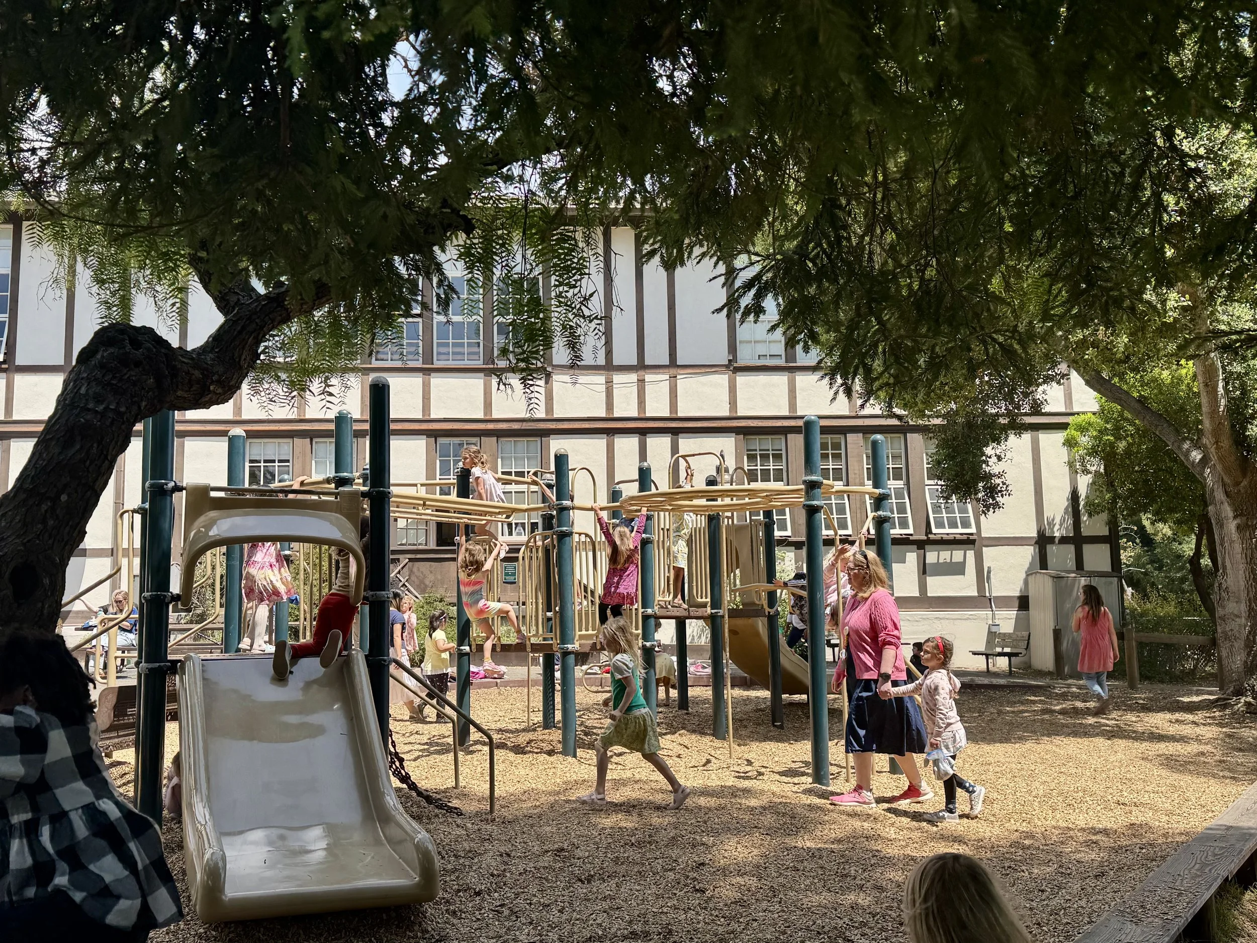 Kinder yard being enjoyed