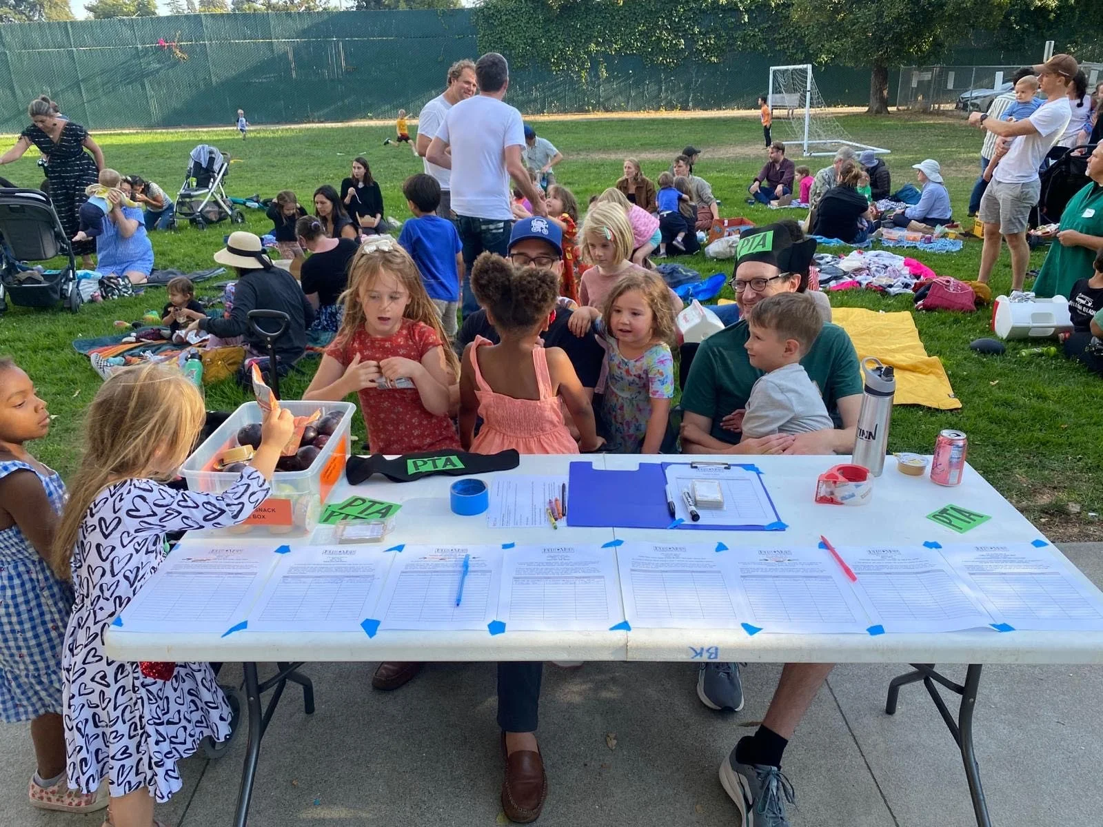 PTA table at the John Muir family picnic