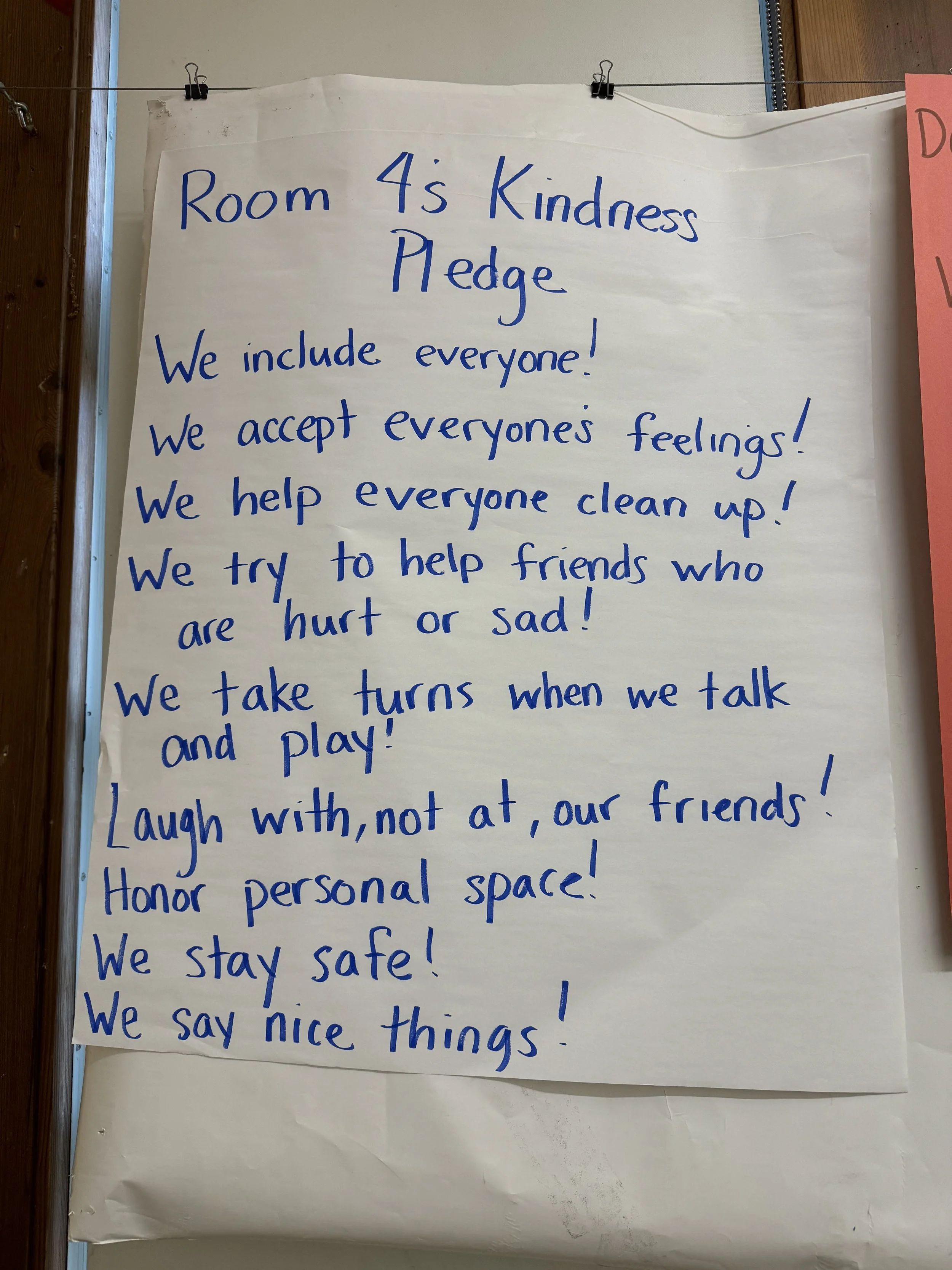Kindergarten classroom pledge