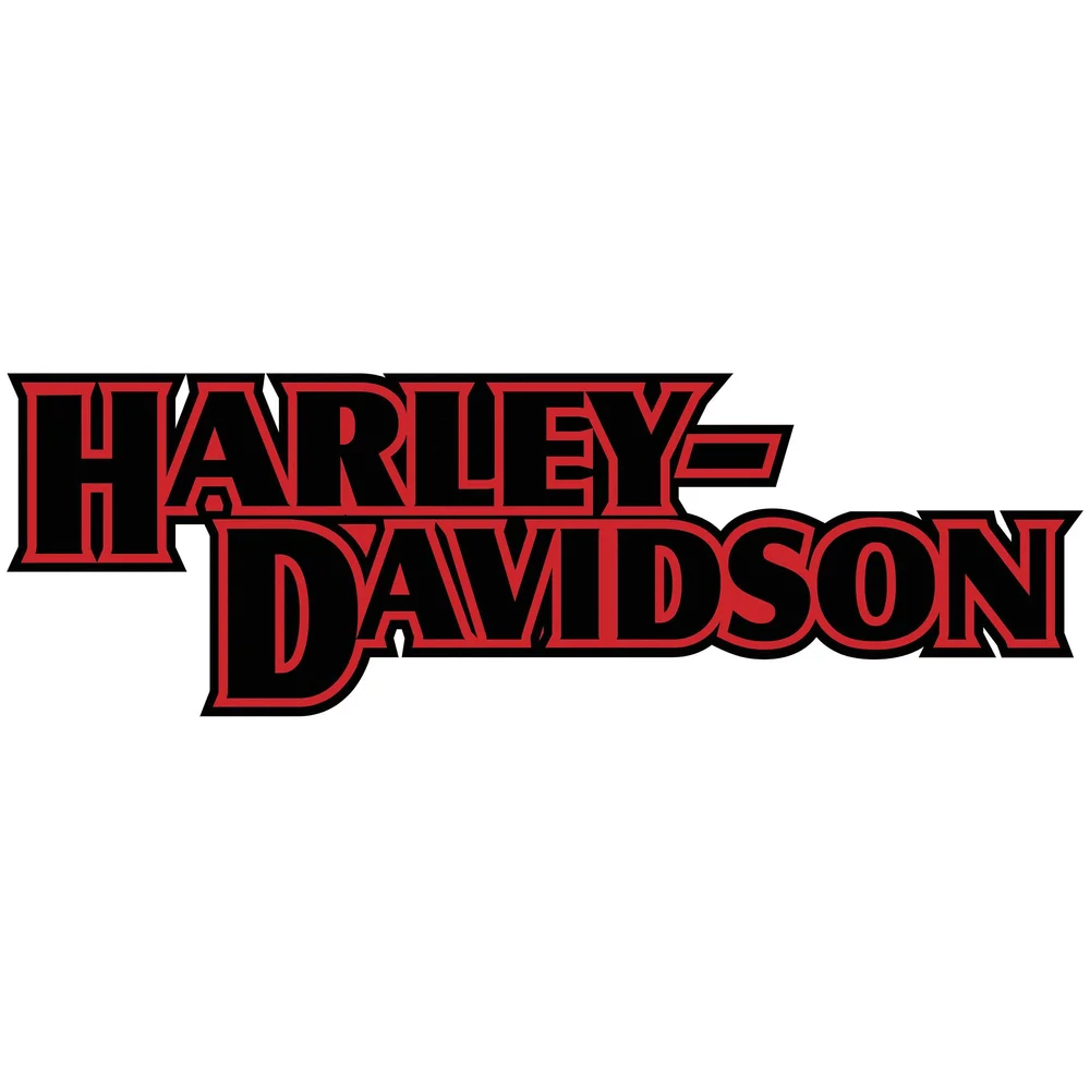 Harley Davidson word over word red outline decals — Custom T
