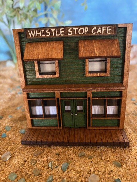 HO Scale Miniature Old Western Whistle Stop Cafe rustic building 1:87 scale model train exhibits decor (Copy) (Copy)