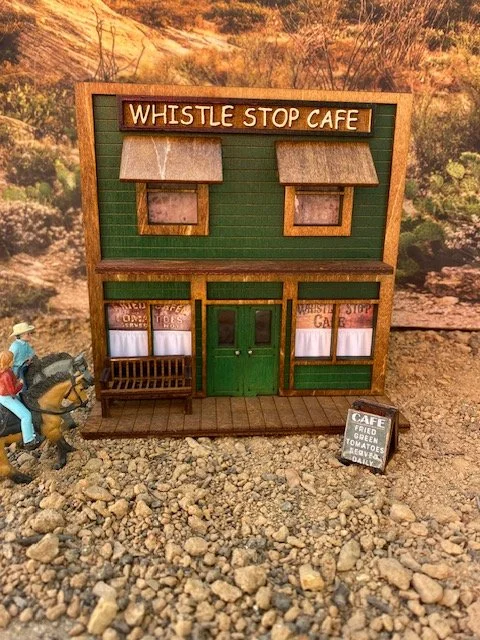 O Scale Miniature Old Western Whistle Stop Cafe rustic building 1:43 scale model train exhibits decor (Copy)