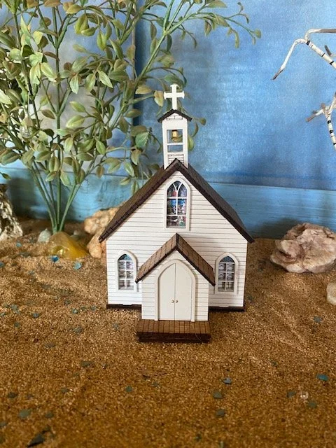 HO Scale 1:87 Old West Rustic Christian Church train exhibits