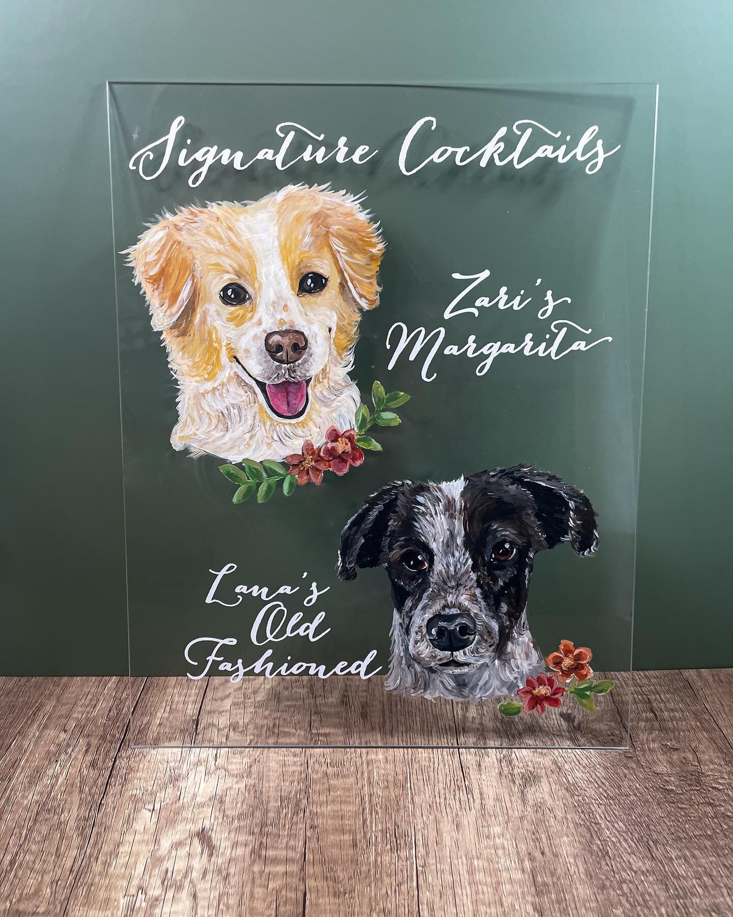 &ldquo;Hollie was amazing to work with from start to finish. She was so accommodating with my requests for details with both of my dogs portraits. The bar sign turned out beautifully and we can&rsquo;t wait to feature it at our wedding!&rdquo;
#weddi