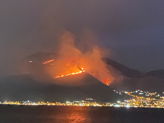 Wildfire across the bay