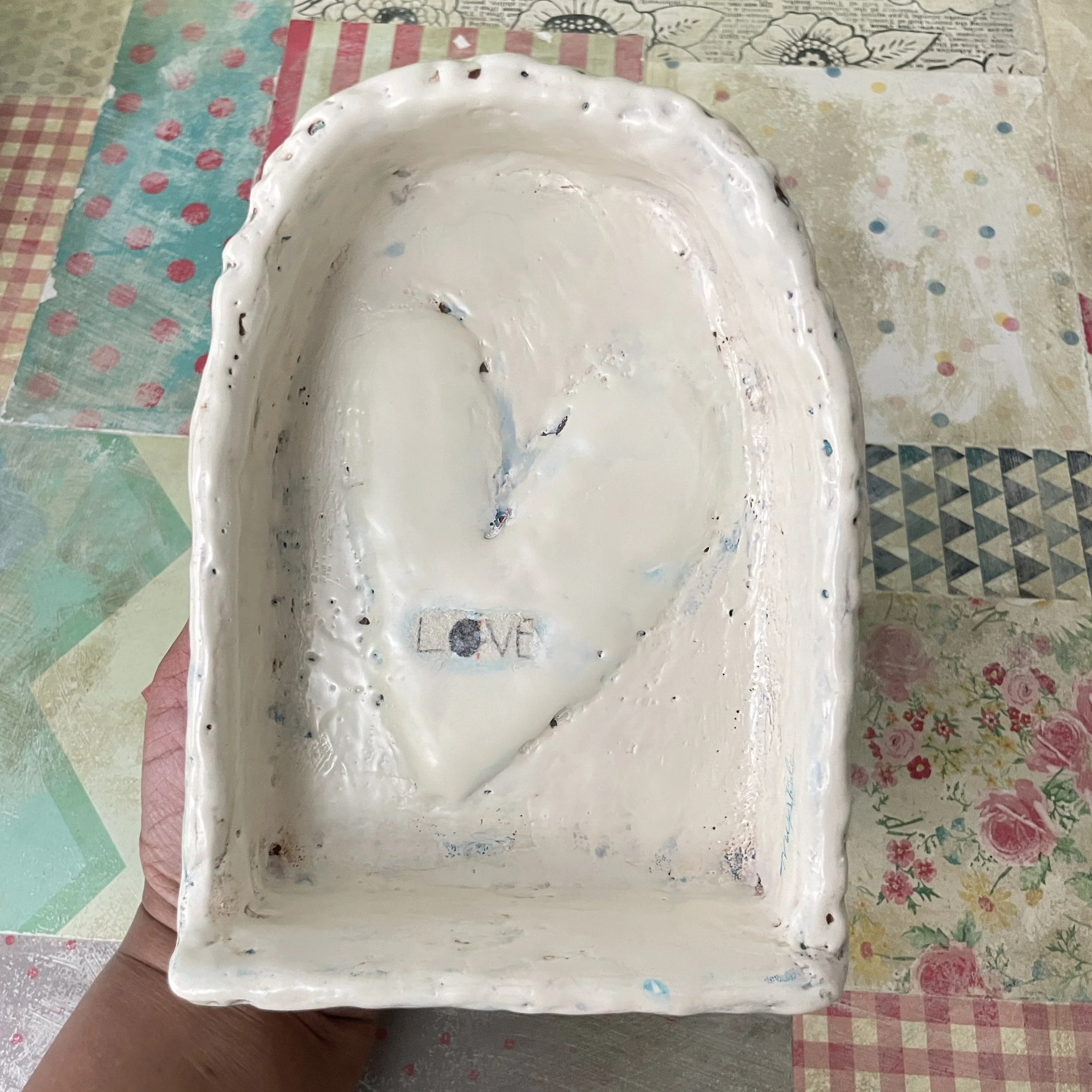 Love Nook, Encaustic Mixed Media Wall Form