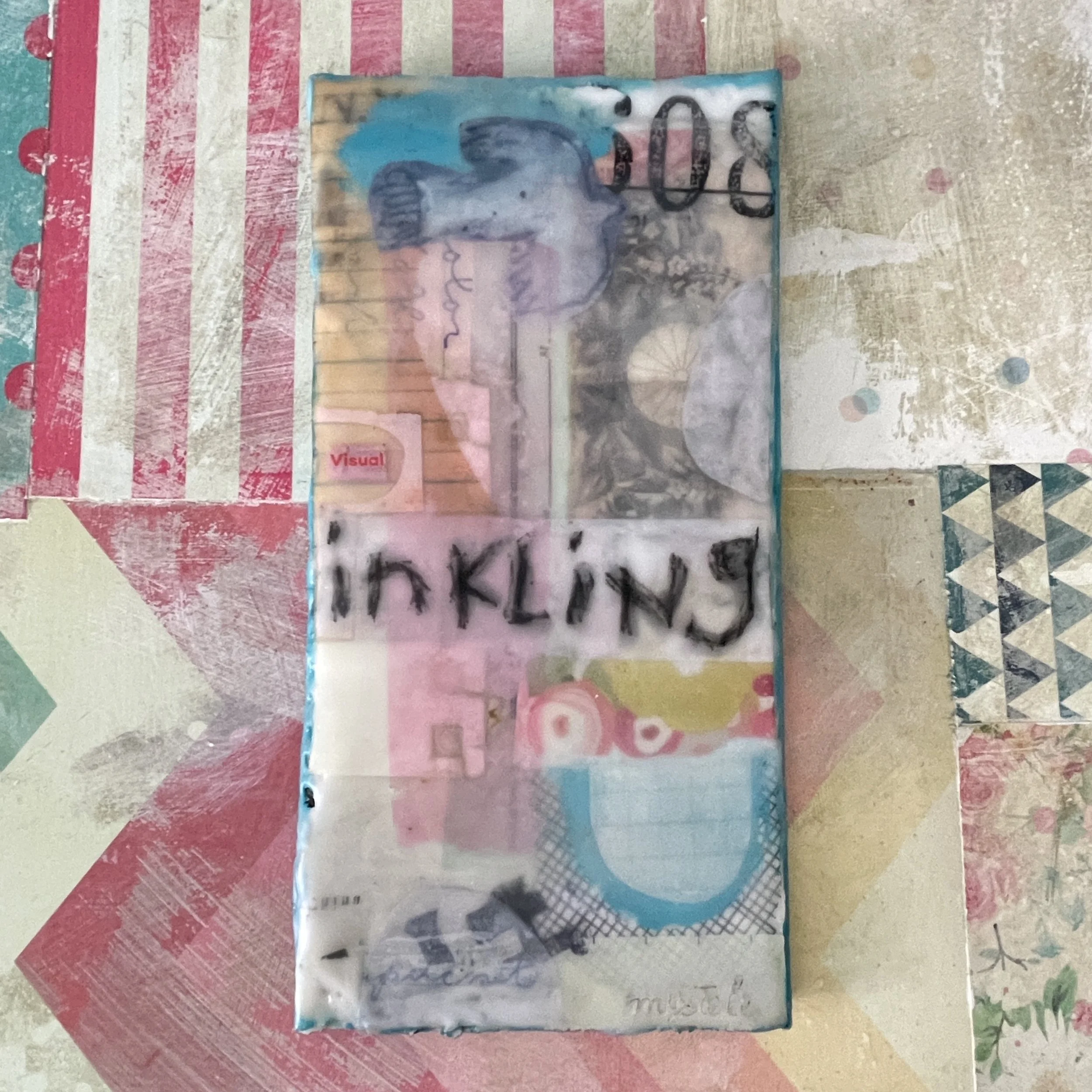 Visual Inkling Encaustic Mixed Media Painting