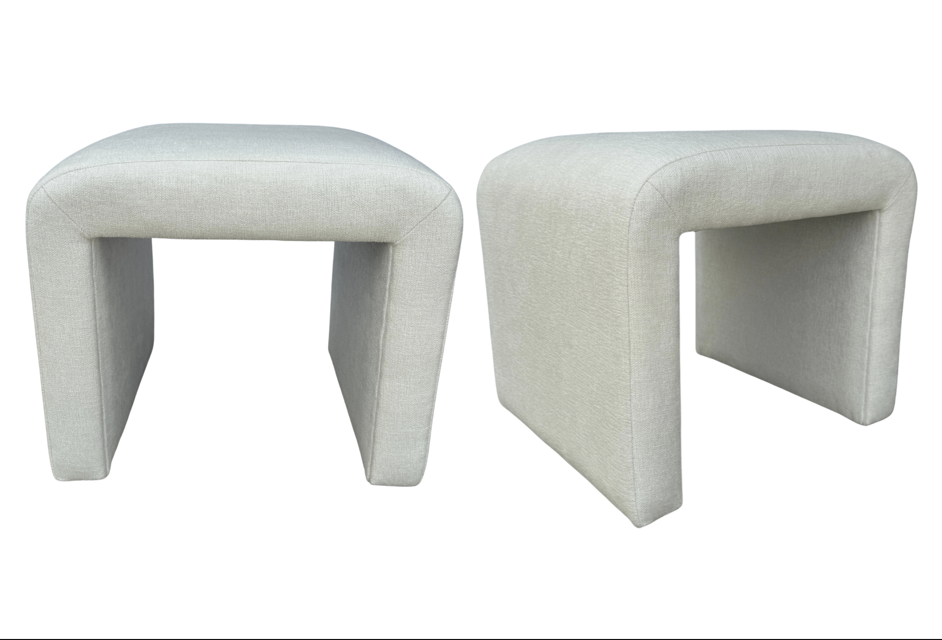 Cream Horseshoe Ottomans