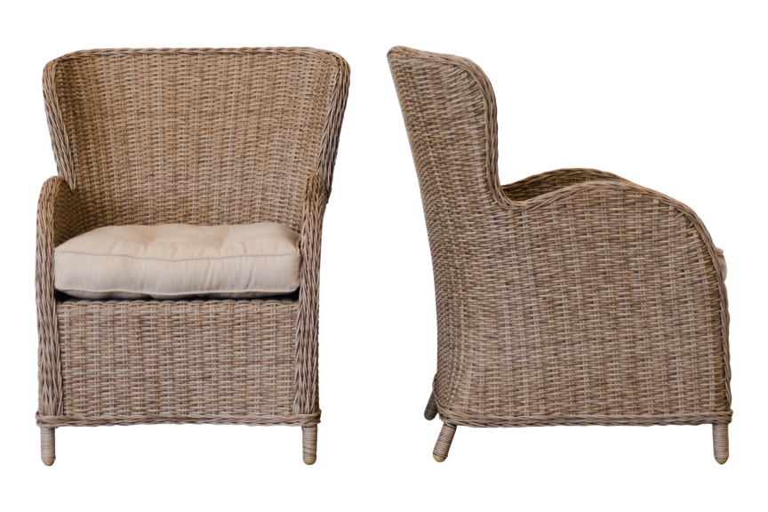 Wingback Wicker Chairs