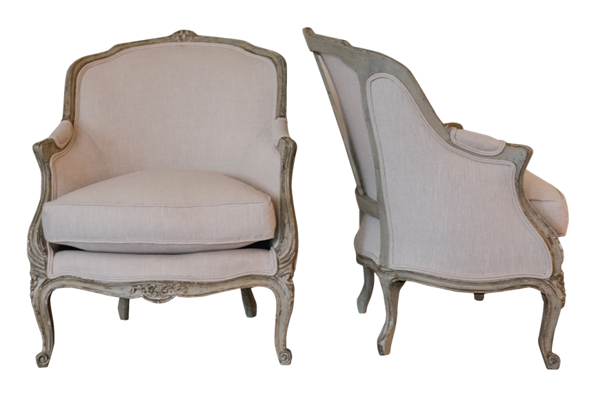 French Linen Chairs
