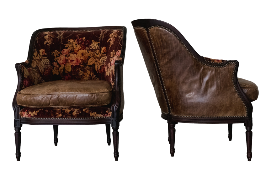 Brandy Leather Backed Chairs
