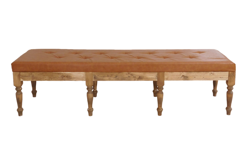 Camel Leather Bench