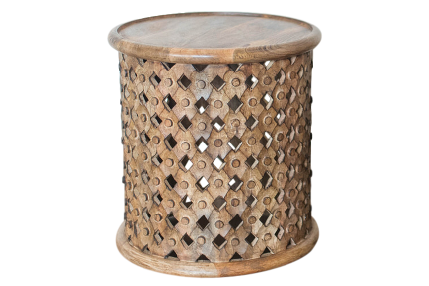 Delhi Carved Side Tables