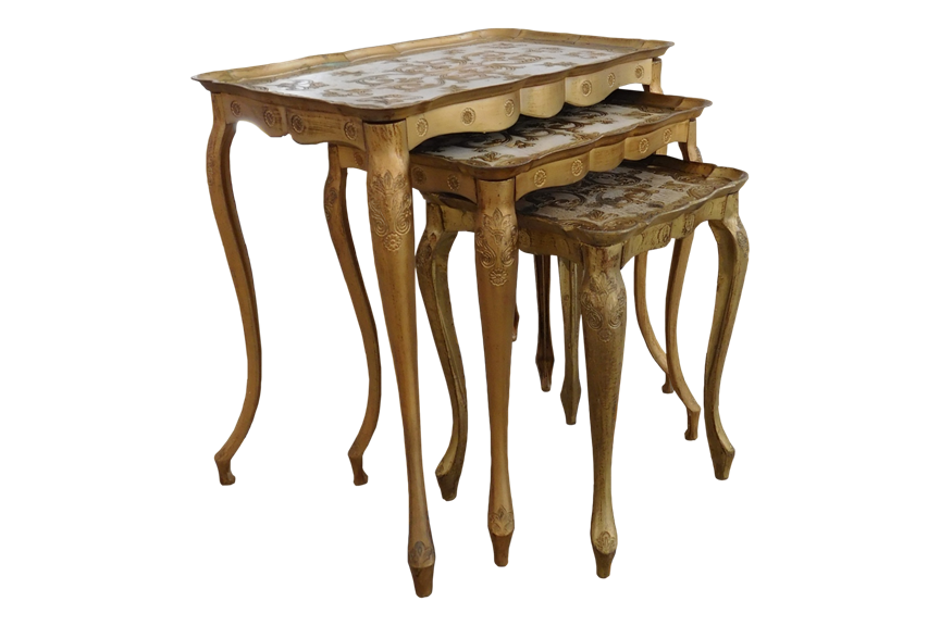 Gold Italian Nesting Tables - PAIR