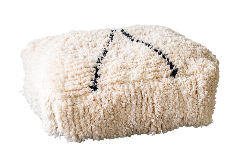 Cream Striped Turkish Floor Pillow