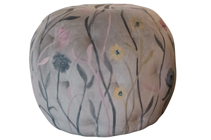The Gallery Hand-Painted Floral Poufs
