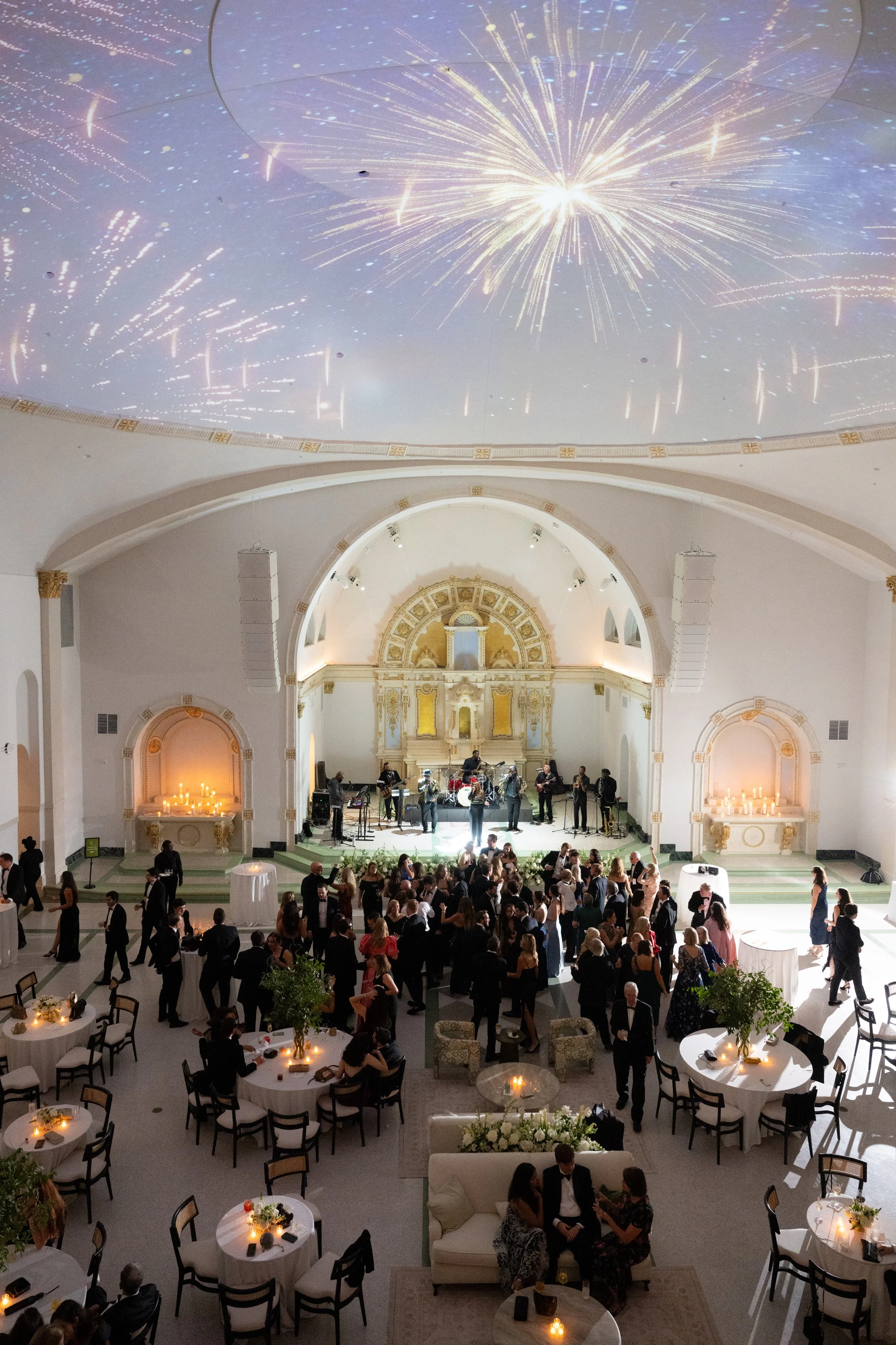 A wedding reception with guest enjoying the event at the Josephine in New Orleans.
