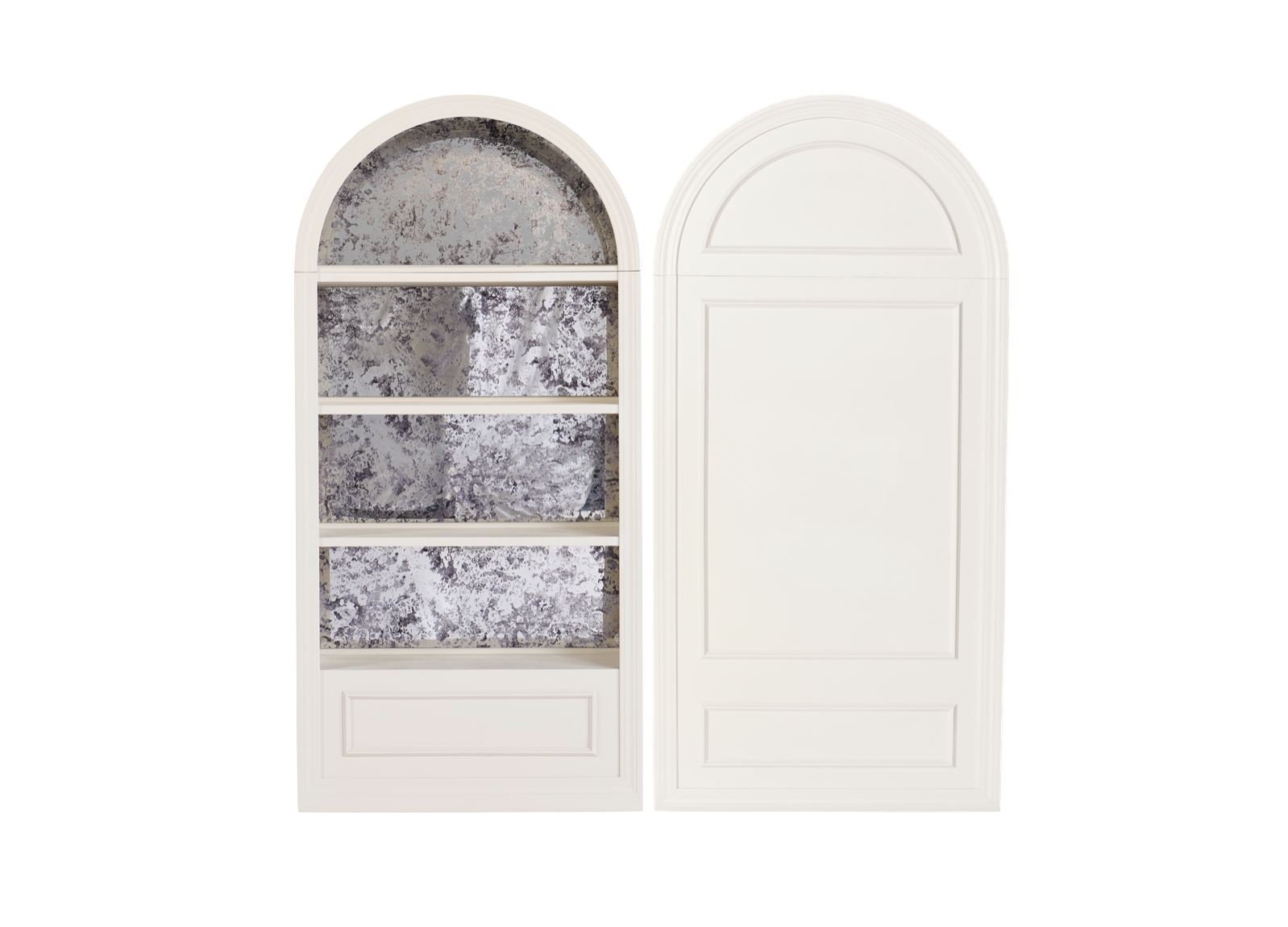 Bone Shelves with Smoked Antique Mirror