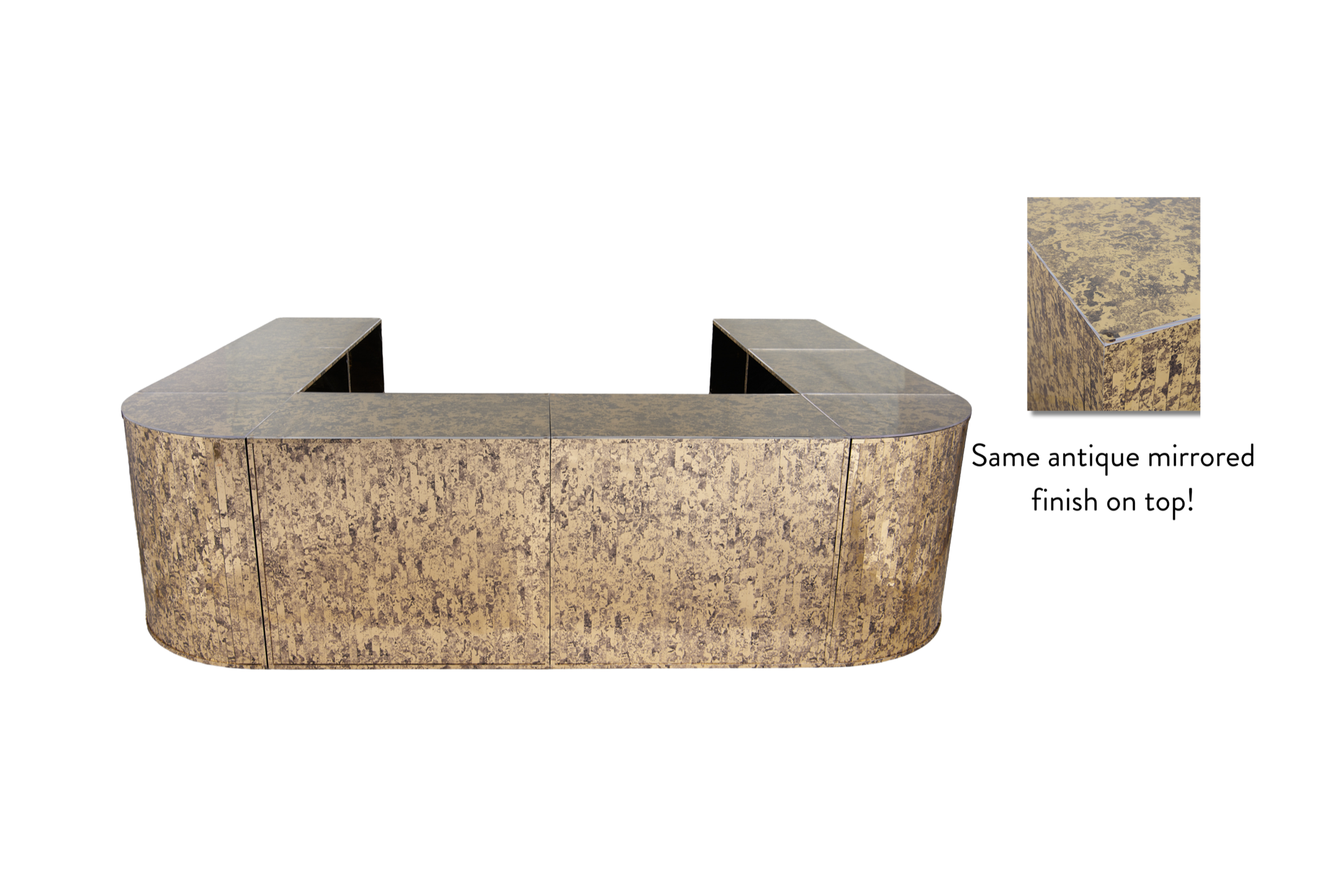 Gold Mirrored U Shaped Bar