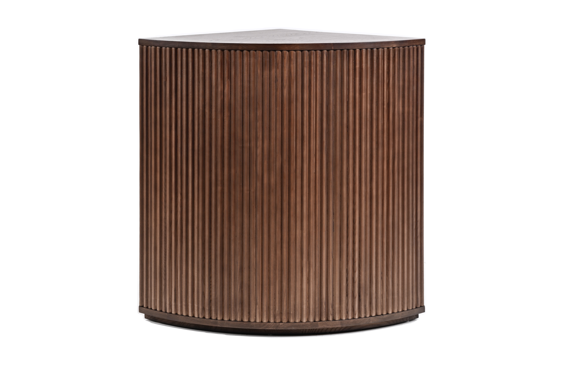 Walnut Ribbed Wood Corner Piece Modular Bars