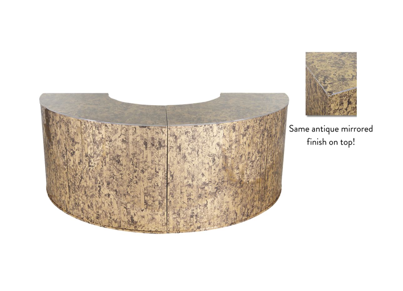 Gold Mirrored Round Bar Half Circle