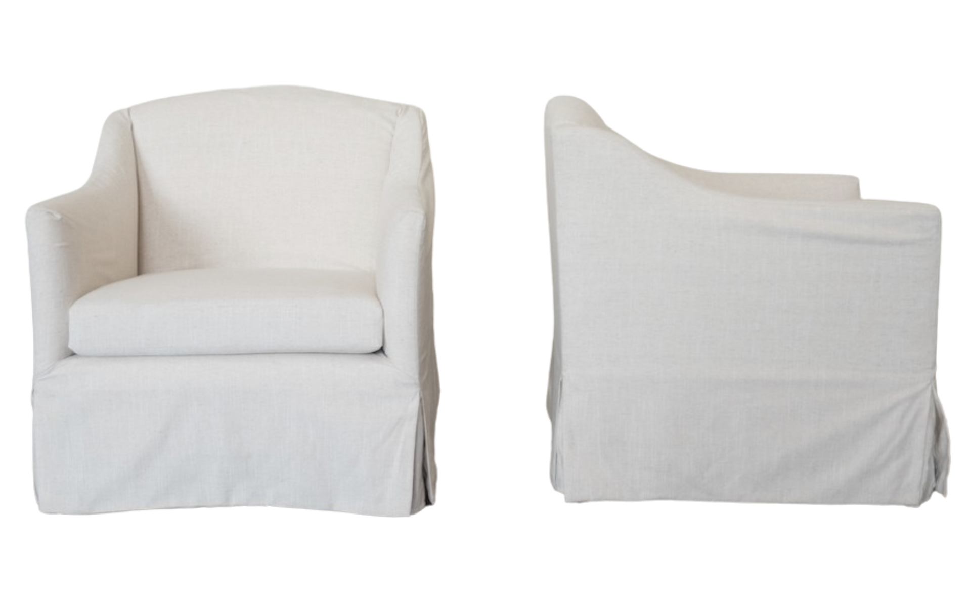 Flax Linen Square Slip Cover Chairs