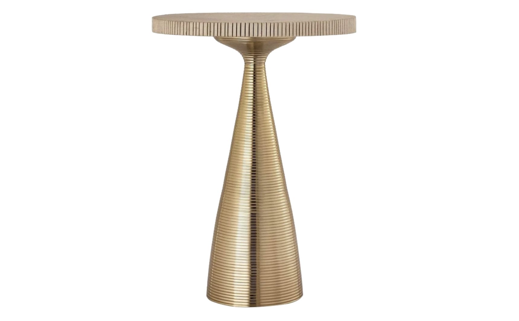 Ribbed Gold + Stone Side Tables
