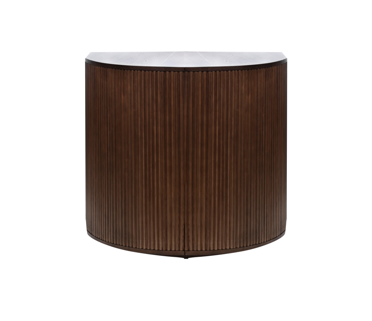 Walnut Ribbed Wood 5 Foot Half-Moon Bar