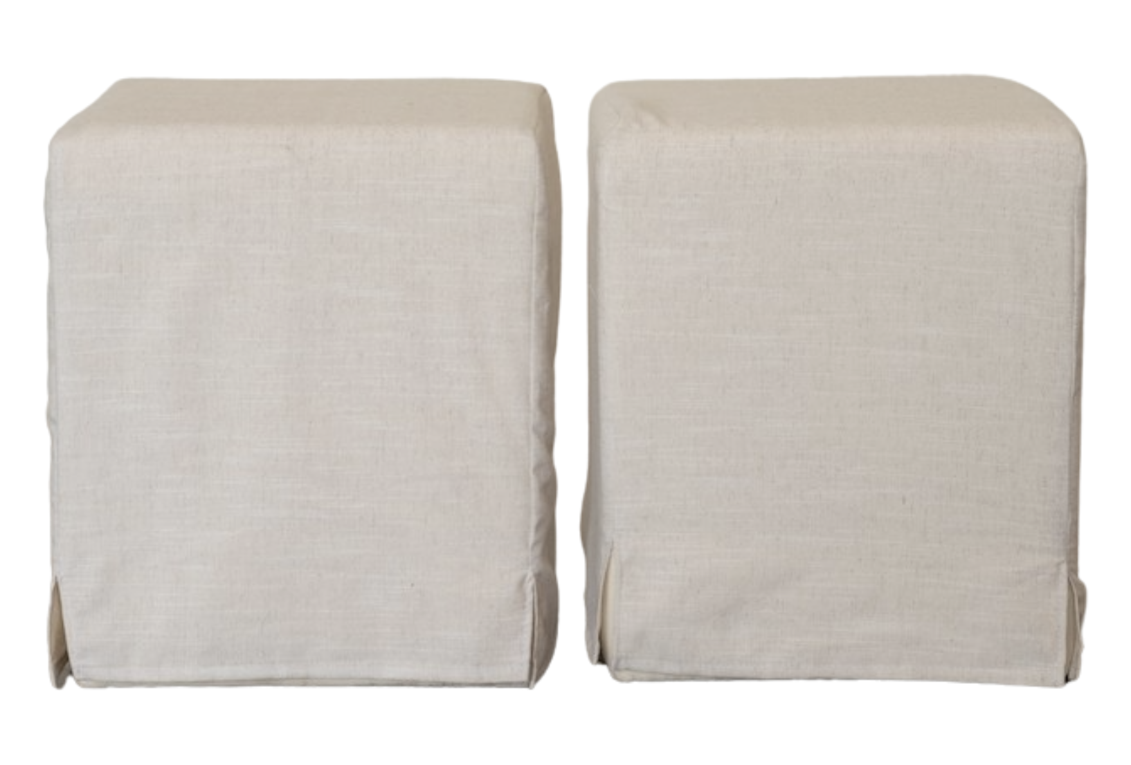 Flax Linen Slip Cover Ottomans