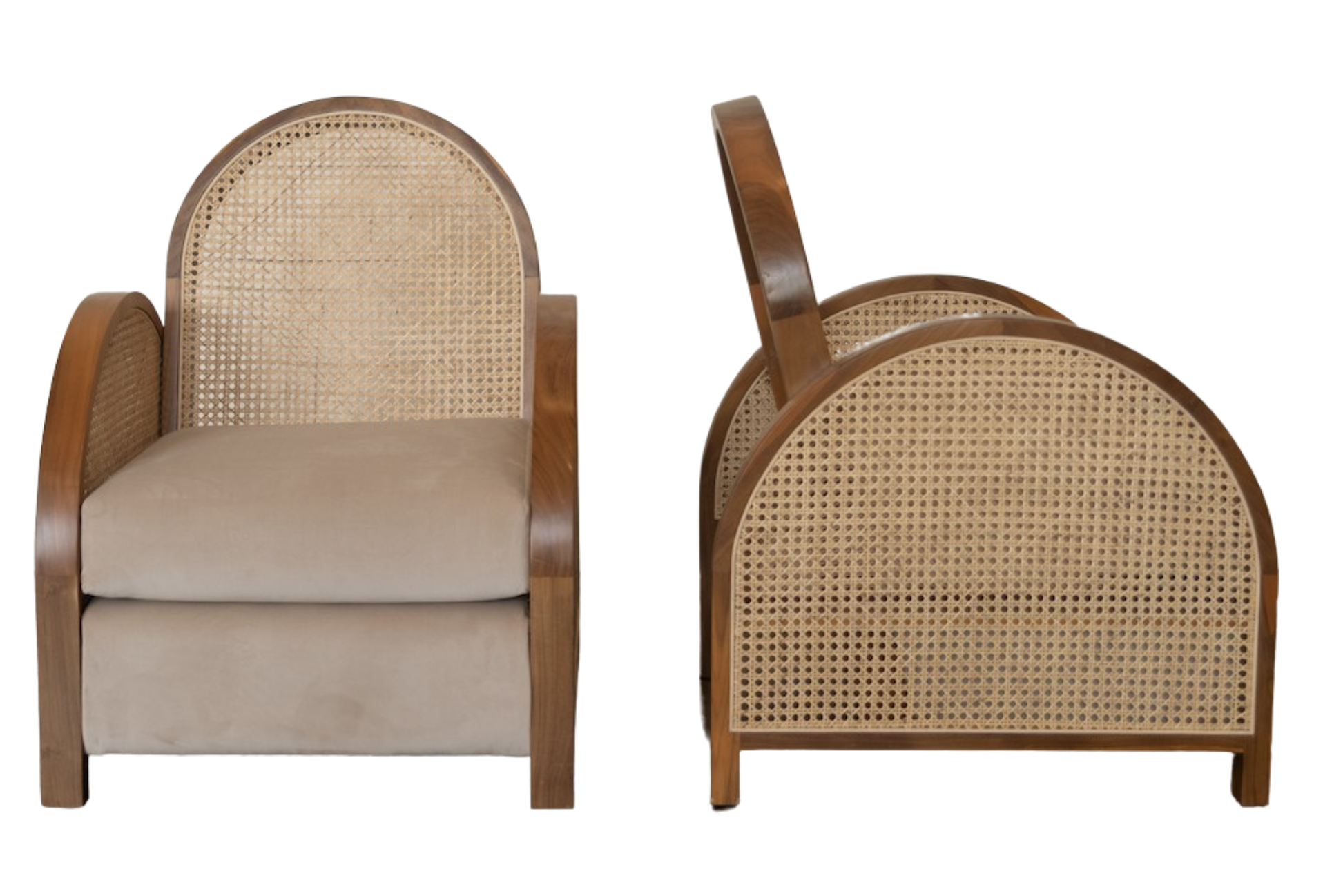 Nude Arc Cane Chairs
