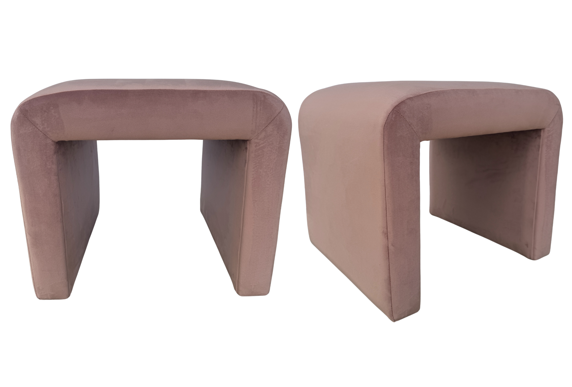 Blush Horseshoe Ottomans
