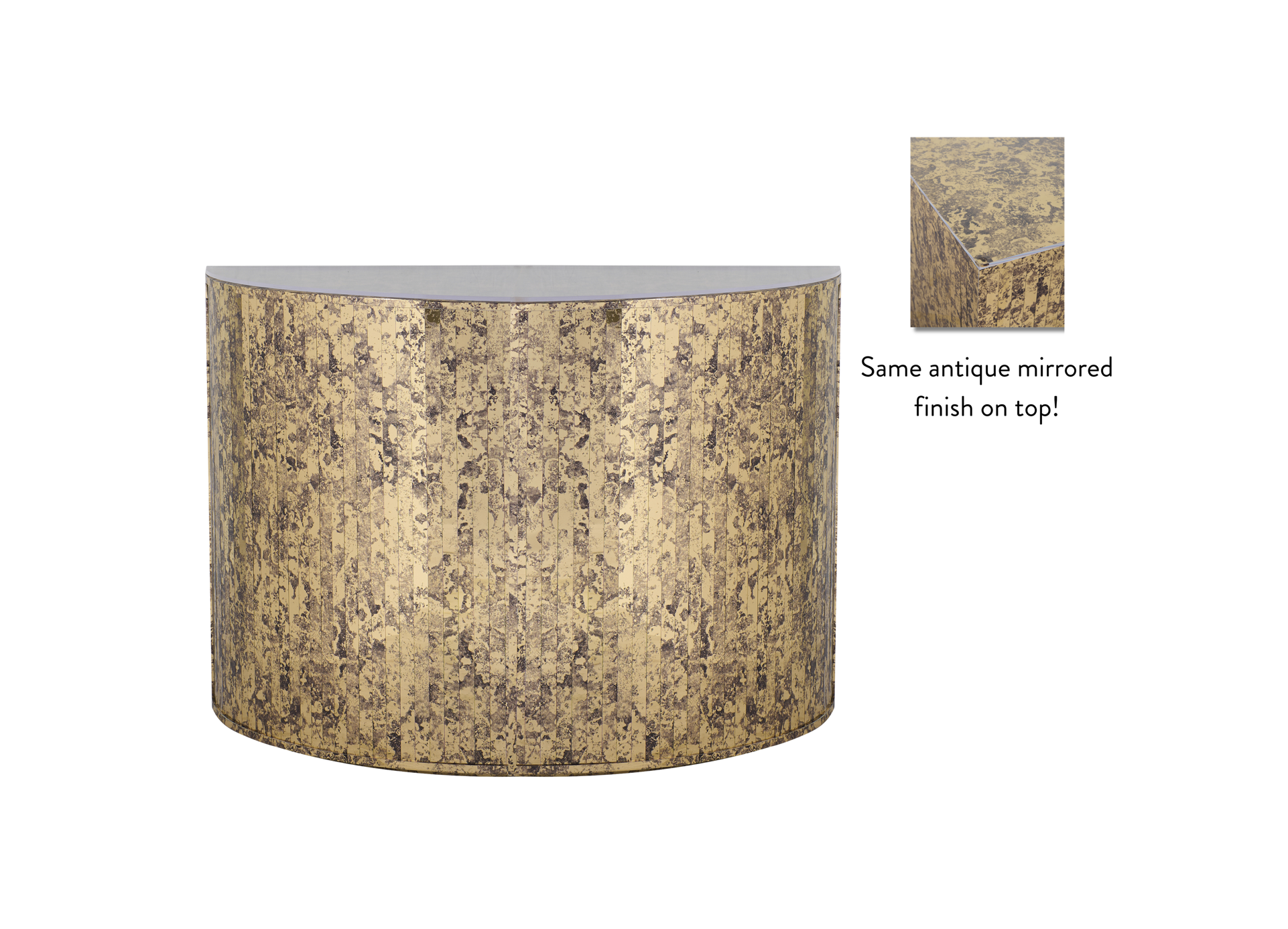 Gold Mirrored 5 Foot Half-Moon Bar