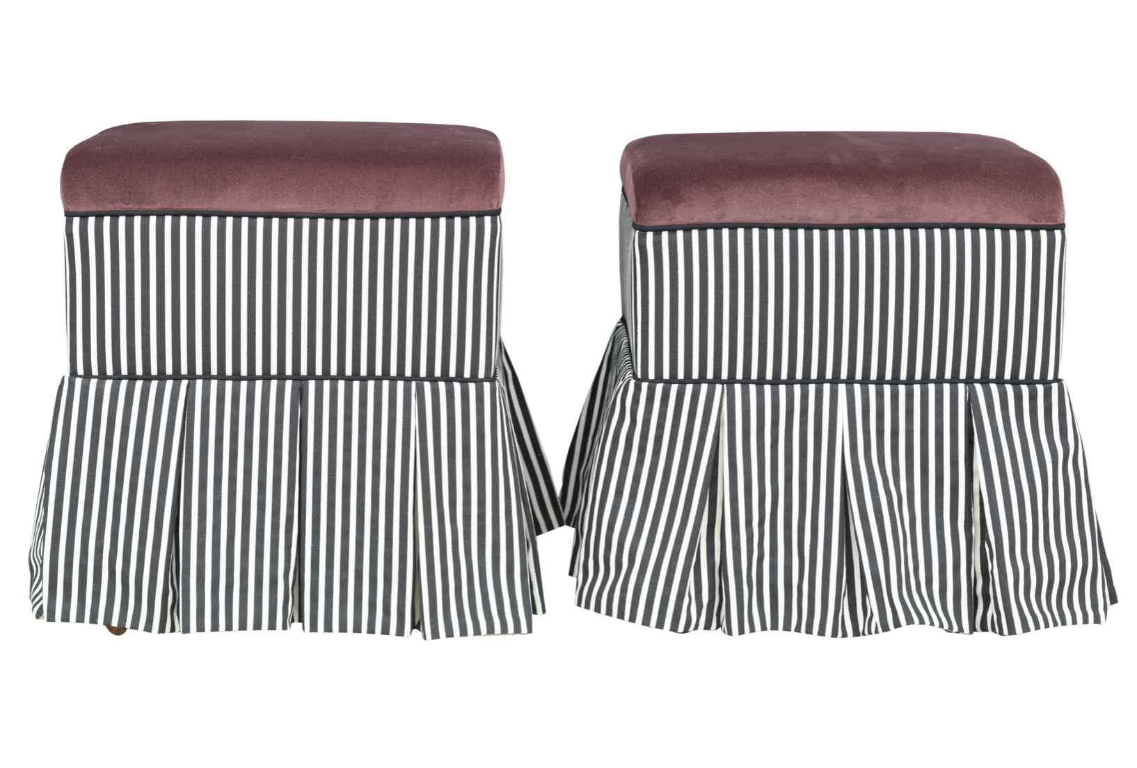 Purple & Stripe Ottomans