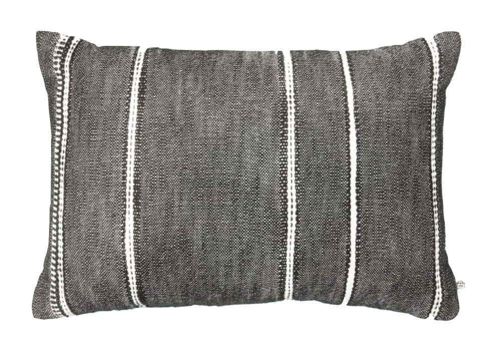 Throw Pillow - Color: Dark Gray/White
